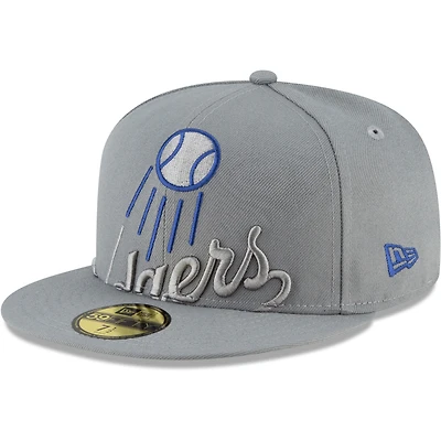 Men's New Era Gray Los Angeles Dodgers Alternate Logo Elements 59FIFTY Fitted Hat
