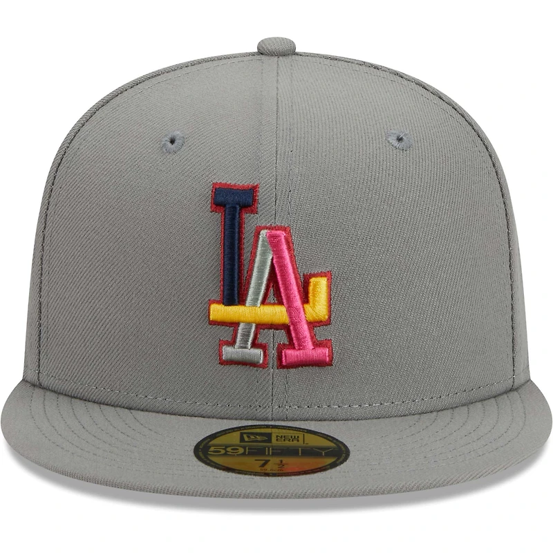Men's New Era Gray Los Angeles Dodgers Color Pack 59FIFTY Fitted Hat