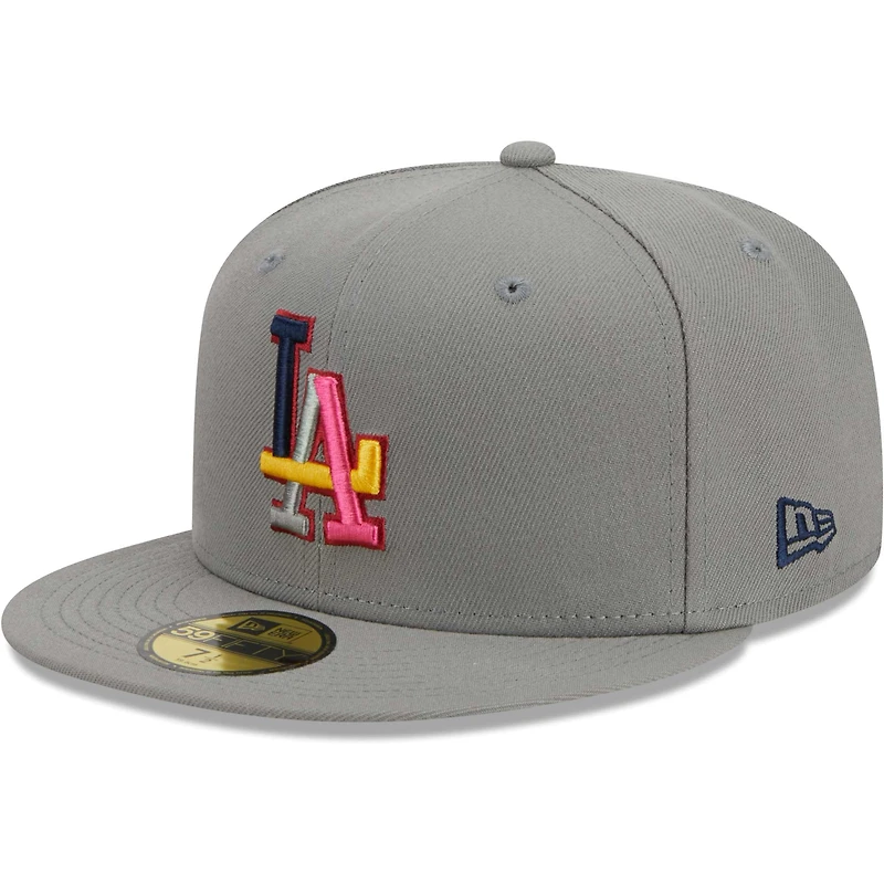 Casquette ajustée 59FIFTY gris Los Angeles Dodgers New Era pour homme