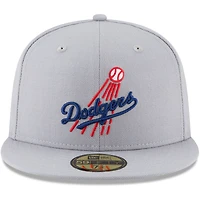 Men's New Era Gray Los Angeles Dodgers Cooperstown Collection Wool 59FIFTY Fitted Hat