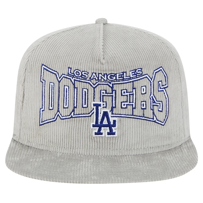 Casquette de golf à visière snapback en velours côtelé Los Angeles Dodgers de New Era pour homme