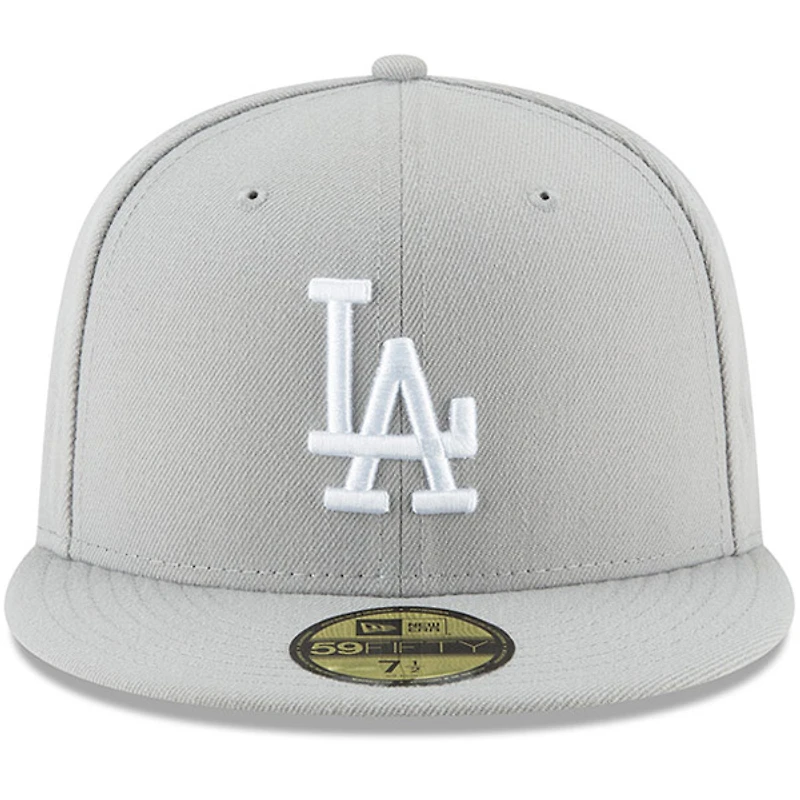 Casquette ajustée 59FIFTY Basic Color des Los Angeles Dodgers New Era pour homme, gris