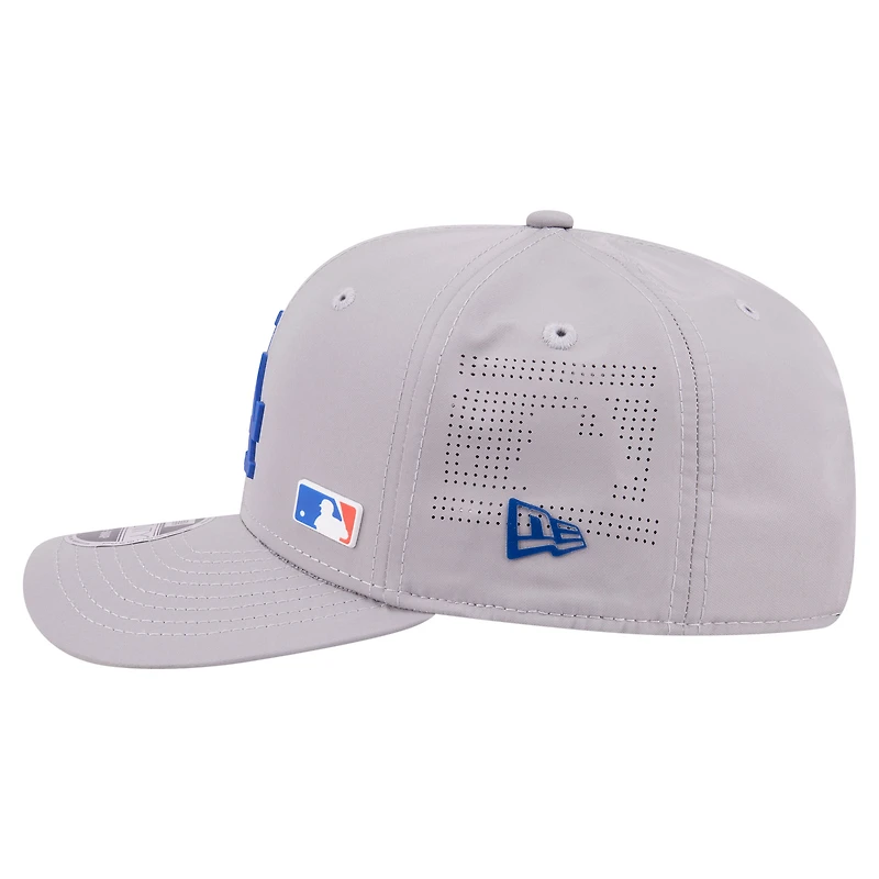 Men's New Era Gray Los Angeles Dodgers Laser Perforated 9SEVENTY Adjustable Hat