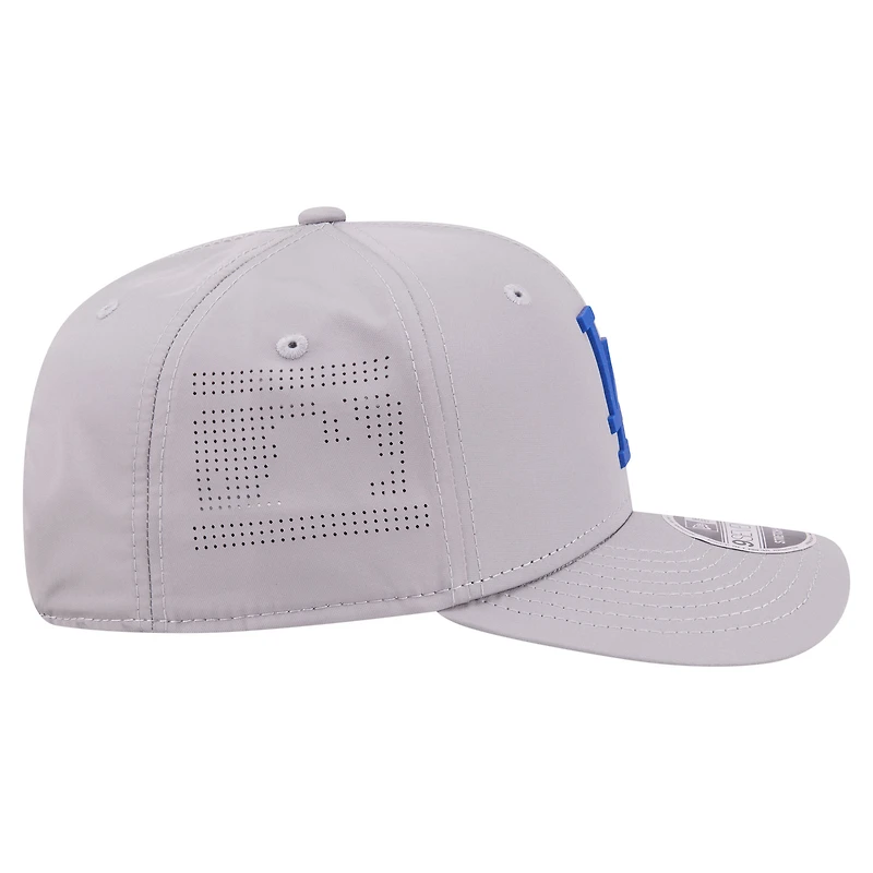 Men's New Era Gray Los Angeles Dodgers Laser Perforated 9SEVENTY Adjustable Hat