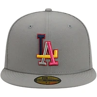 Casquette ajustée 59FIFTY grise des Los Angeles Dodgers New Era pour homme