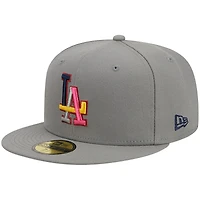 Casquette ajustée 59FIFTY grise des Los Angeles Dodgers New Era pour homme