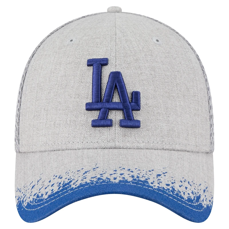 Men's New Era Gray Los Angeles Dodgers Visor Paint Splatter 39THIRTY Flex Hat