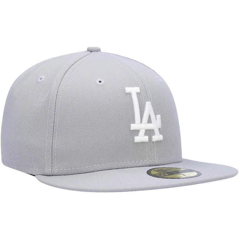 Men's New Era Los Angeles Dodgers White Logo 59FIFTY Fitted Hat