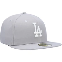 Men's New Era Los Angeles Dodgers White Logo 59FIFTY Fitted Hat