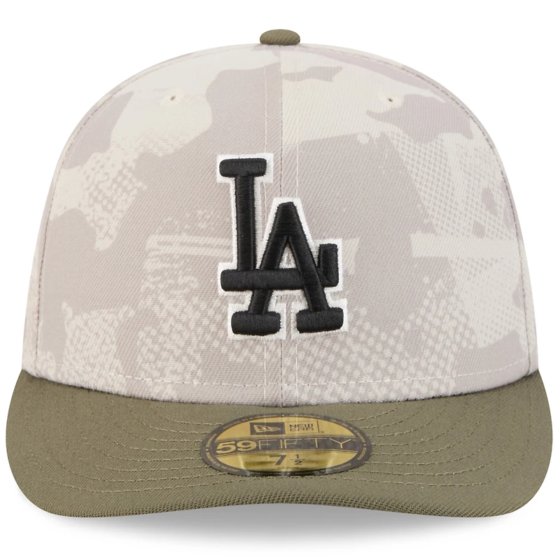 Casquette ajustée 59FIFTY pour homme, beige clair/olive, Los Angeles Dodgers 2025, Armed Forces Day