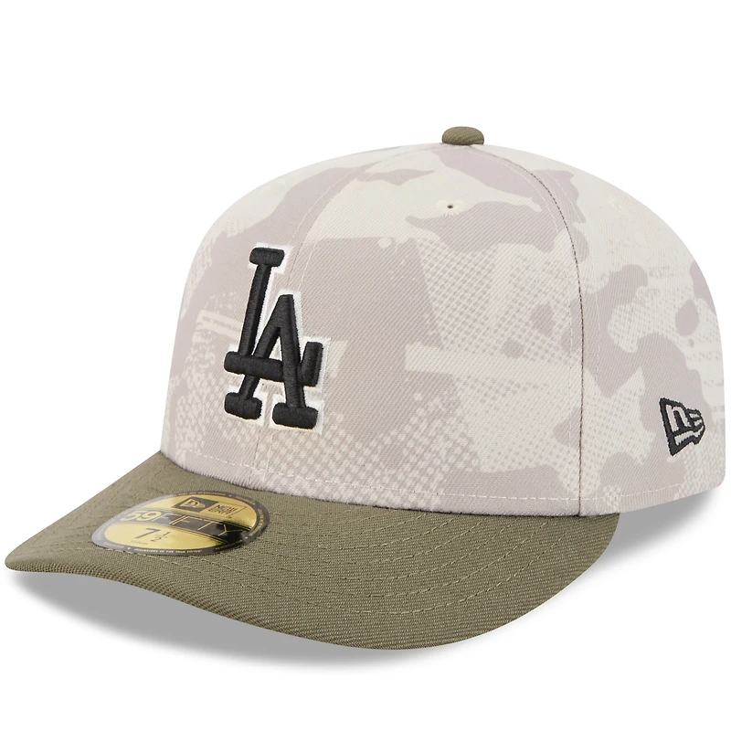 Casquette ajustée 59FIFTY pour homme, beige clair/olive, Los Angeles Dodgers 2025, Armed Forces Day