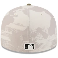 Casquette ajustée 59FIFTY pour homme, beige clair/olive, Los Angeles Dodgers 2025, Armed Forces Day