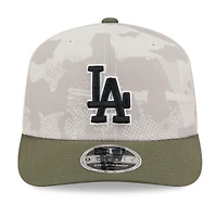 Men's New Era Light Beige/Olive Los Angeles Dodgers 2025 Armed Forces Day 9SEVENTY Stretch-Snap Hat