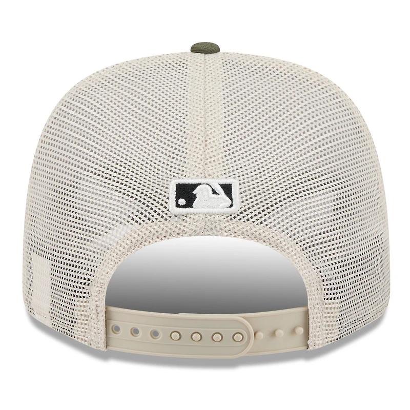 Men's New Era Light Beige/Olive Los Angeles Dodgers 2025 Armed Forces Day 9SEVENTY Stretch-Snap Hat