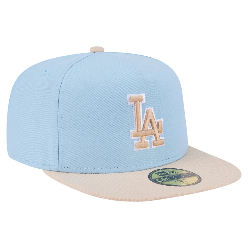 Casquette ajustée New Era 59FIFTY bleu clair/crème pour homme, pack bicolore des Dodgers de Los Angeles
