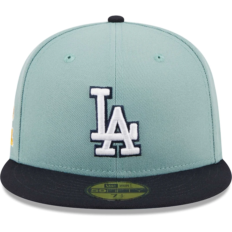 Casquette ajustée 59FIFTY Los Angeles Dodgers Beach Kiss New Era pour homme, bleu clair/bleu marine