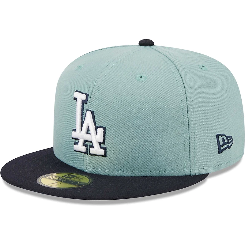 Casquette ajustée 59FIFTY Los Angeles Dodgers Beach Kiss New Era pour homme, bleu clair/bleu marine