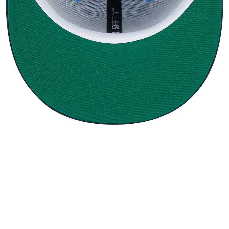 Men's New Era Light Blue/Navy Los Angeles Dodgers Green Undervisor 59FIFTY Fitted Hat