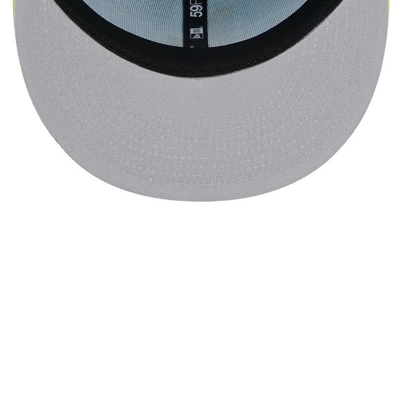Men's New Era Light Blue/Neon Green Los Angeles Dodgers Spring Color Two-Tone 59FIFTY Fitted Hat