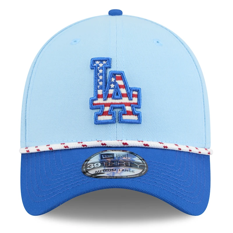 Men's New Era Light Blue/Royal Los Angeles Dodgers 2025 Fourth of July 39THIRTY Flex Hat