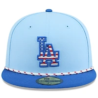 Casquette ajustée New Era 59FIFTY bleu clair/bleu royal des Dodgers de Los Angeles 2025, 4 juillet