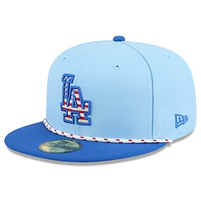 Casquette ajustée New Era 59FIFTY bleu clair/bleu royal des Dodgers de Los Angeles 2025, 4 juillet