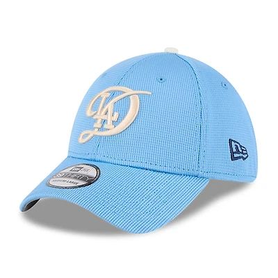 Casquette d'entraînement au bâton City Connect 39THIRTY Flex bleu clair New Era pour homme des Dodgers de Los Angeles