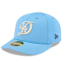 Casquette d'entraînement au bâton City Connect 59FIFTY bleu clair New Era pour homme des Dodgers de Los Angeles