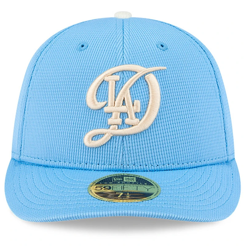 Casquette d'entraînement au bâton City Connect 59FIFTY bleu clair New Era pour homme des Dodgers de Los Angeles