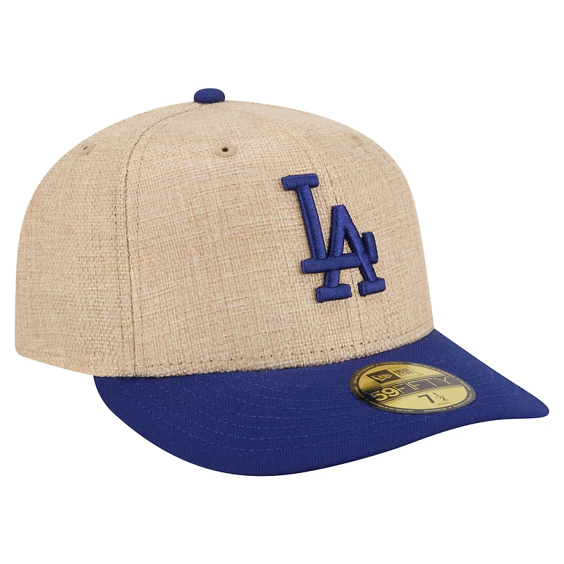 Men's New Era Natural/Royal Los Angeles Dodgers Twine 59FIFTY Fitted Hat