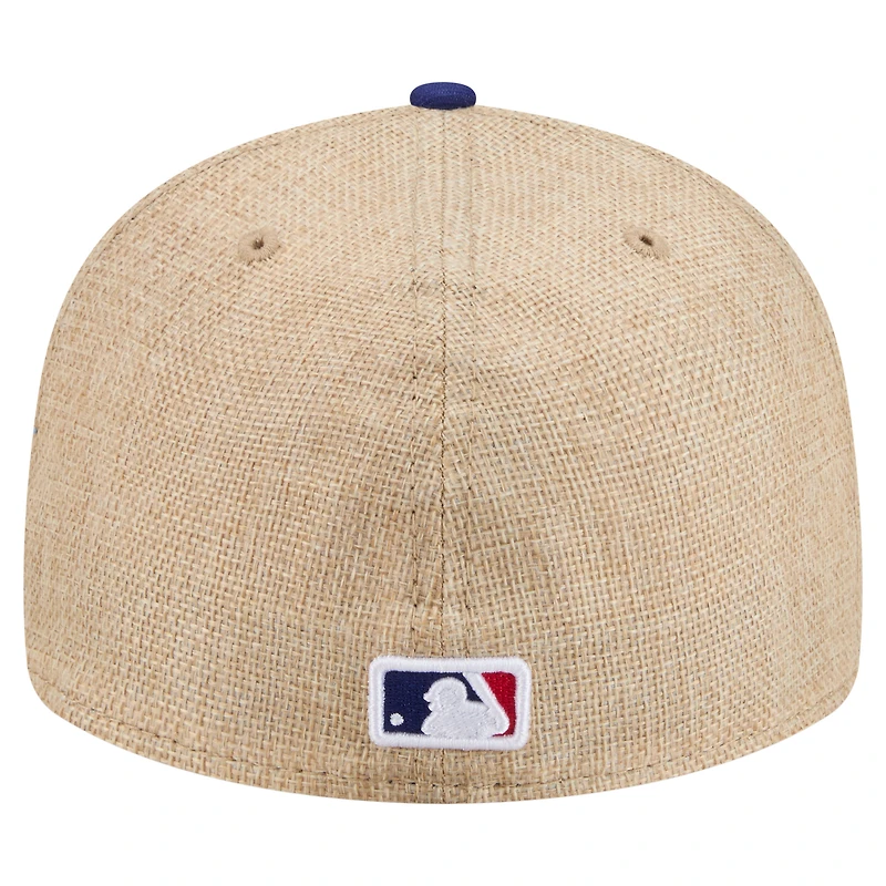 Casquette ajustée New Era 59FIFTY pour homme, coloris naturel/royal, Los Angeles Dodgers Twine