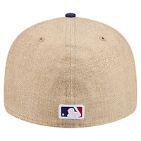 Casquette ajustée New Era 59FIFTY pour homme, coloris naturel/royal, Los Angeles Dodgers Twine