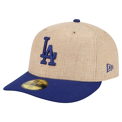 Casquette ajustée New Era 59FIFTY pour homme, coloris naturel/royal, Los Angeles Dodgers Twine