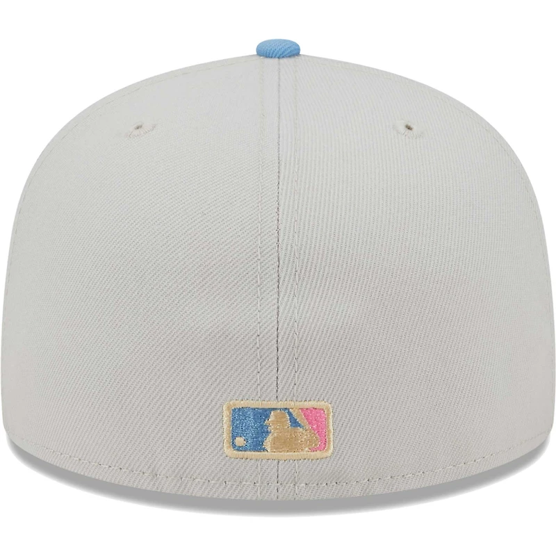 Men's New Era Natural Los Angeles Dodgers Beach Front 59FIFTY Fitted Hat