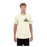 Men's New Era Natural los Angeles Dodgers Dia de Muertos Sugar Skull T-Shirt