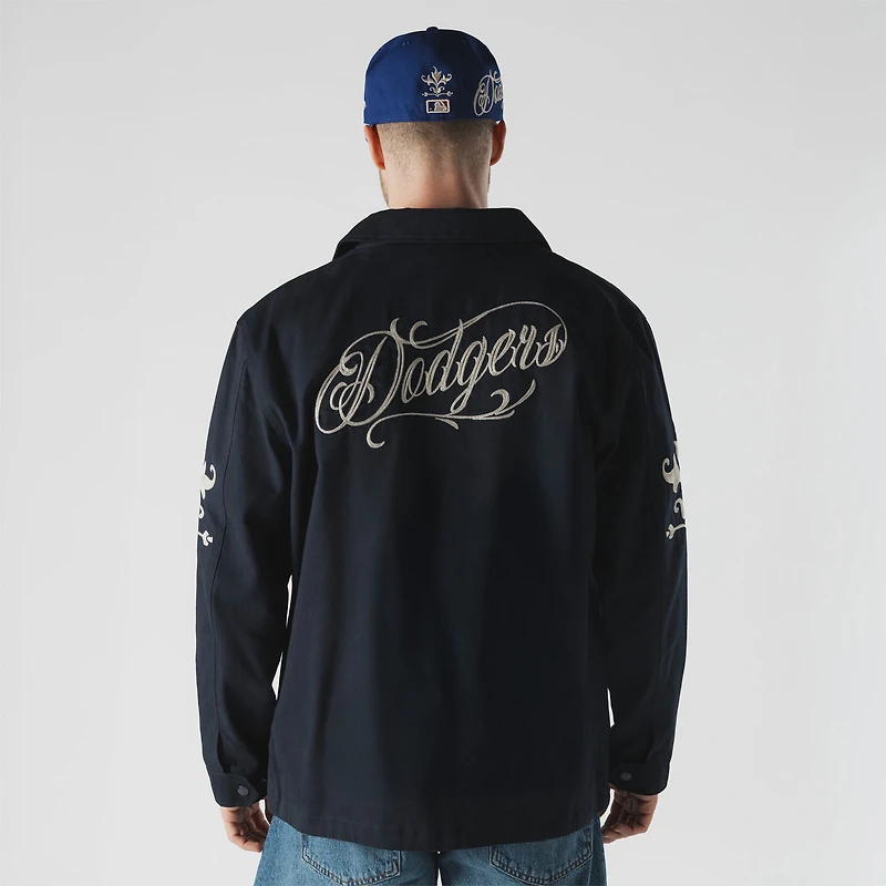 Men's New Era Navy Los Angeles Dodgers Coaches Full-Snap Jacket