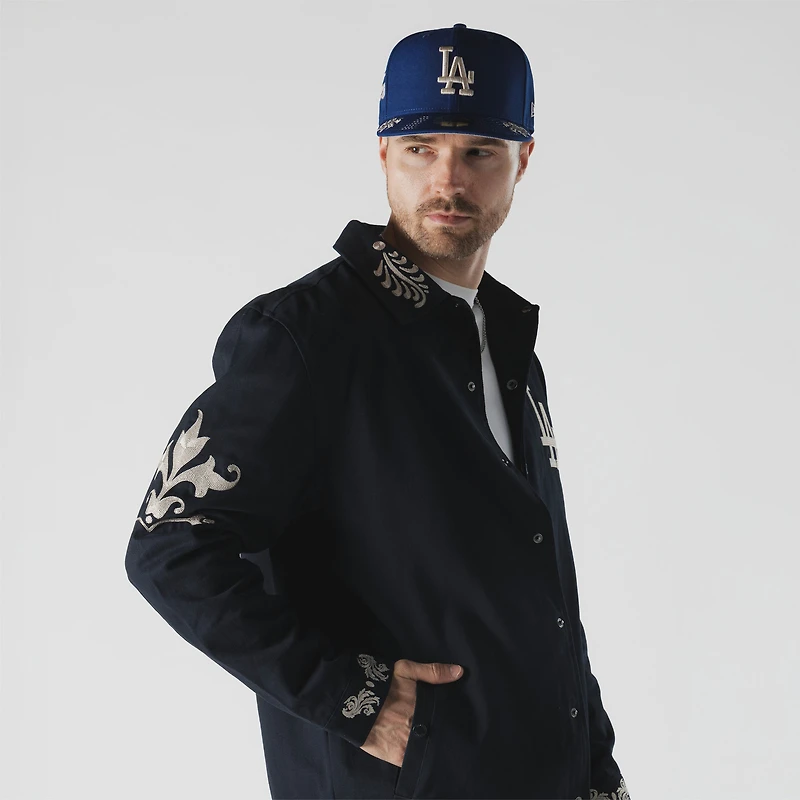 Men's New Era Navy Los Angeles Dodgers Coaches Full-Snap Jacket