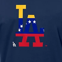 Men's New Era Navy Los Angeles Dodgers Venezuelan Flag Logo T-Shirt
