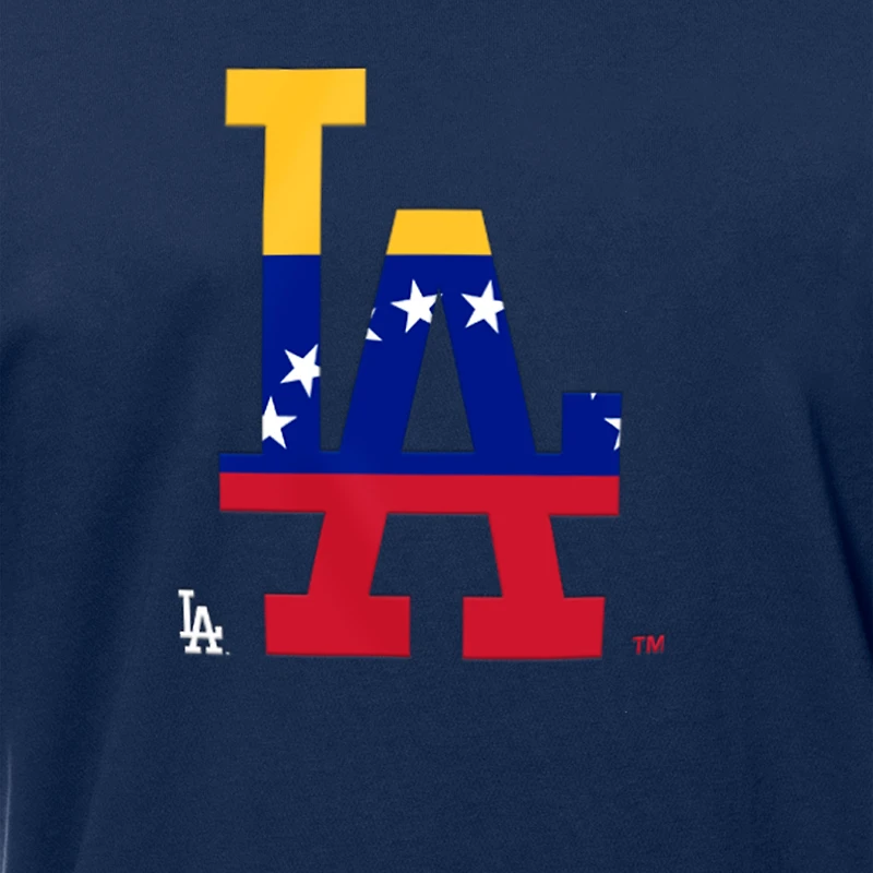 Men's New Era Navy Los Angeles Dodgers Venezuelan Flag Logo T-Shirt