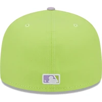 Men's New Era Neon Green/Lavender Los Angeles Dodgers Spring Color Two-Tone 59FIFTY Fitted Hat