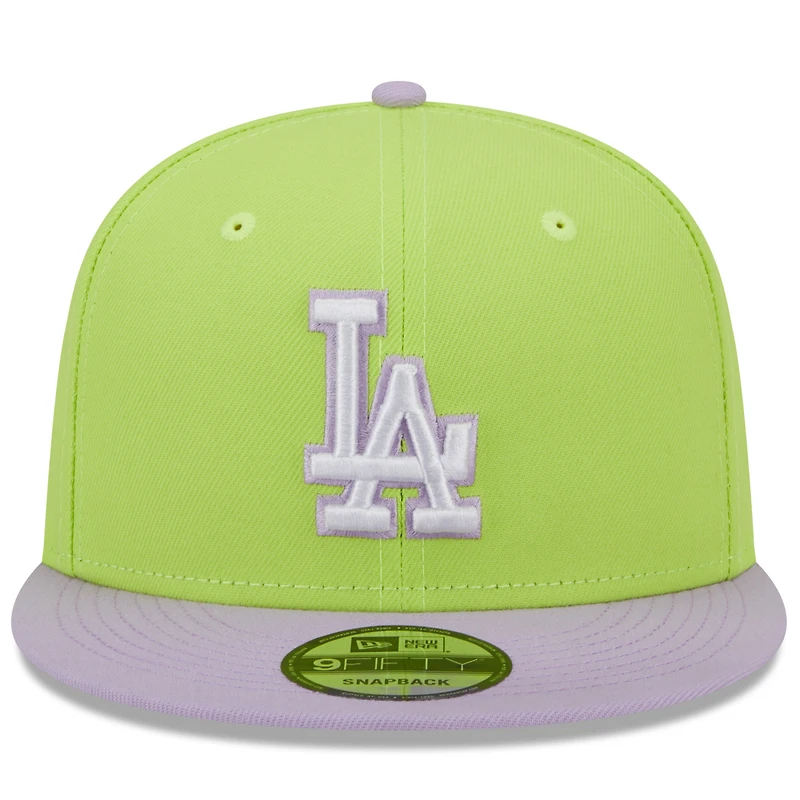 Men's New Era Neon Green/Purple Los Angeles Dodgers Spring Basic Two-Tone 9FIFTY Snapback Hat