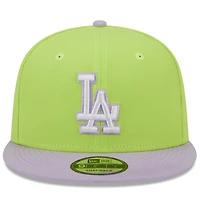 Men's New Era Neon Green/Purple Los Angeles Dodgers Spring Basic Two-Tone 9FIFTY Snapback Hat
