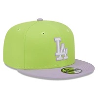Men's New Era Neon Green/Purple Los Angeles Dodgers Spring Basic Two-Tone 9FIFTY Snapback Hat