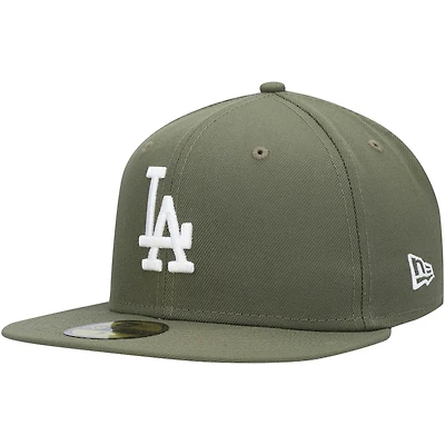 Men's New Era Olive Los Angeles Dodgers White Logo 59FIFTY Fitted Hat
