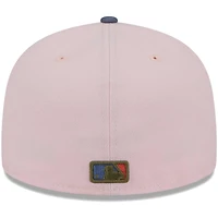 Men's New Era Pink/Blue Los Angeles Dodgers  Olive Undervisor 59FIFTY Fitted Hat