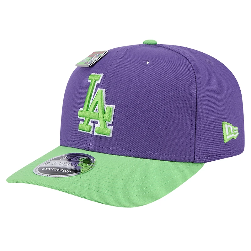 Men's New Era Purple/Light Green Los Angeles Dodgers 2024 Big League Chew Flavor Pack 9SEVENTY Adjustable Hat