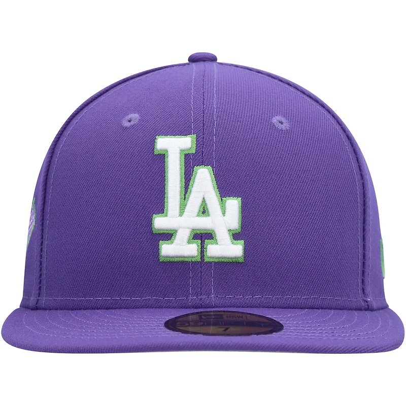 Casquette ajustée 59FIFTY pour homme Los Angeles Dodgers Lime Side Patch New Era pourpre