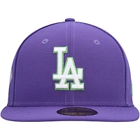 Casquette ajustée 59FIFTY pour homme Los Angeles Dodgers Lime Side Patch New Era pourpre