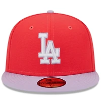 Men's New Era Red/Lavender Los Angeles Dodgers Spring Color Two-Tone 59FIFTY Fitted Hat