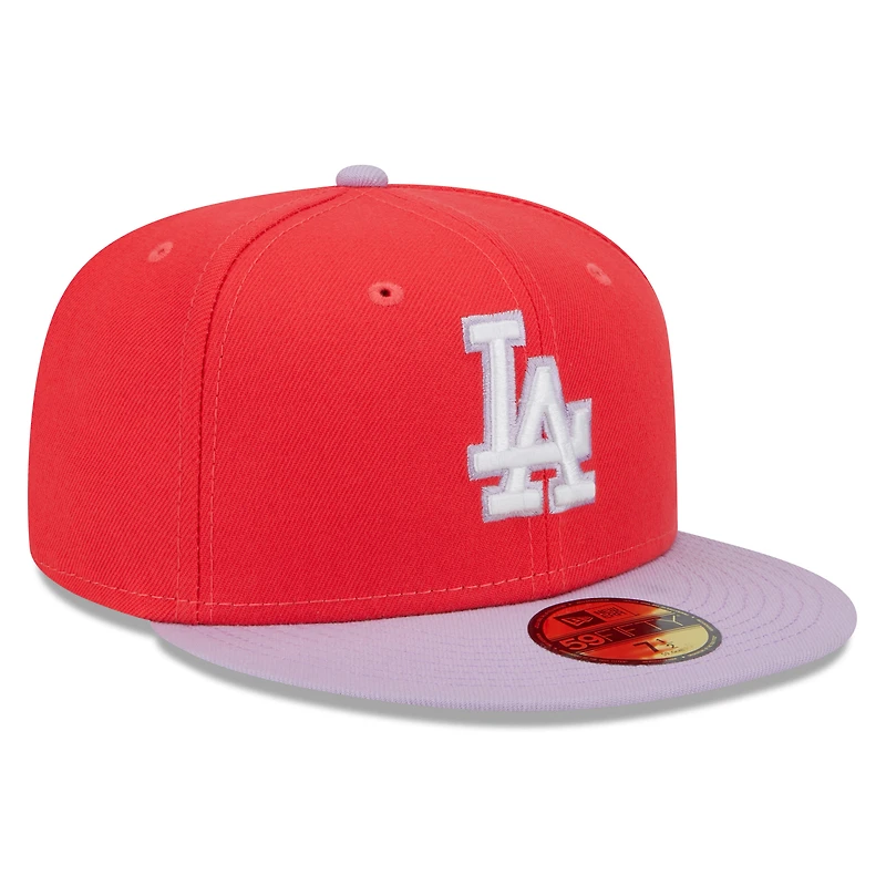 Men's New Era Red/Lavender Los Angeles Dodgers Spring Color Two-Tone 59FIFTY Fitted Hat